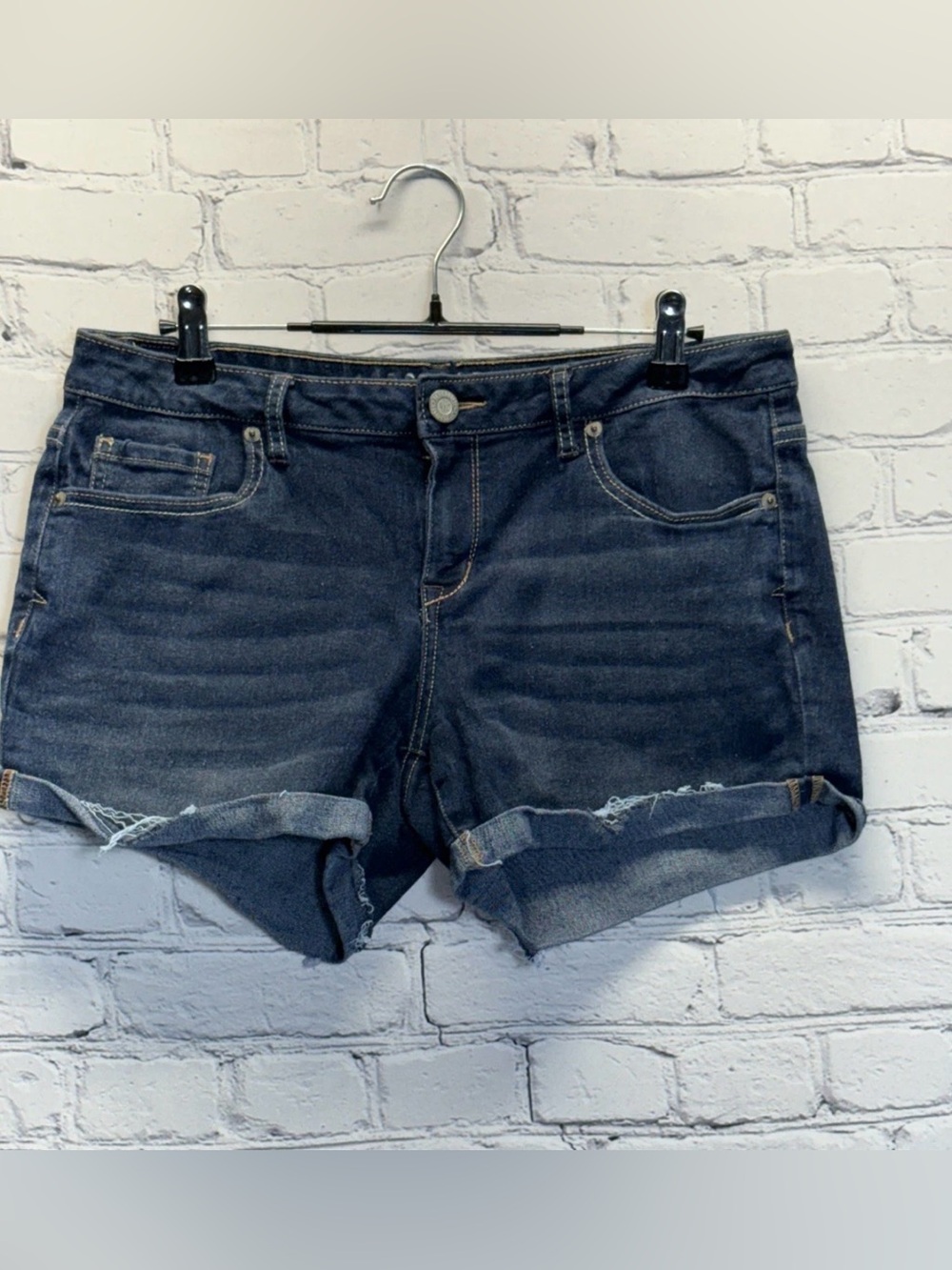 Aeropostale MIDI Size 10 Blue Jean Mini Shorts Rolled Cuff